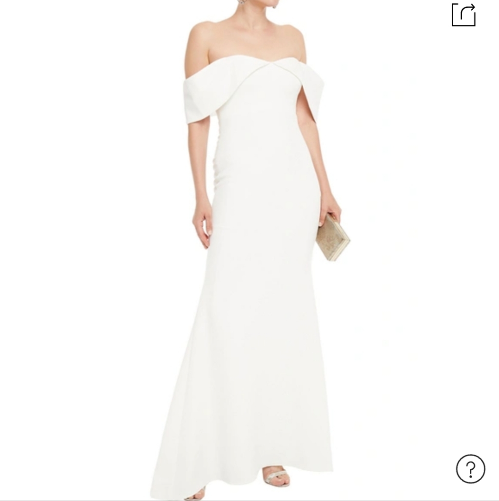 Badgley Mischka Off Shoulder White Gown